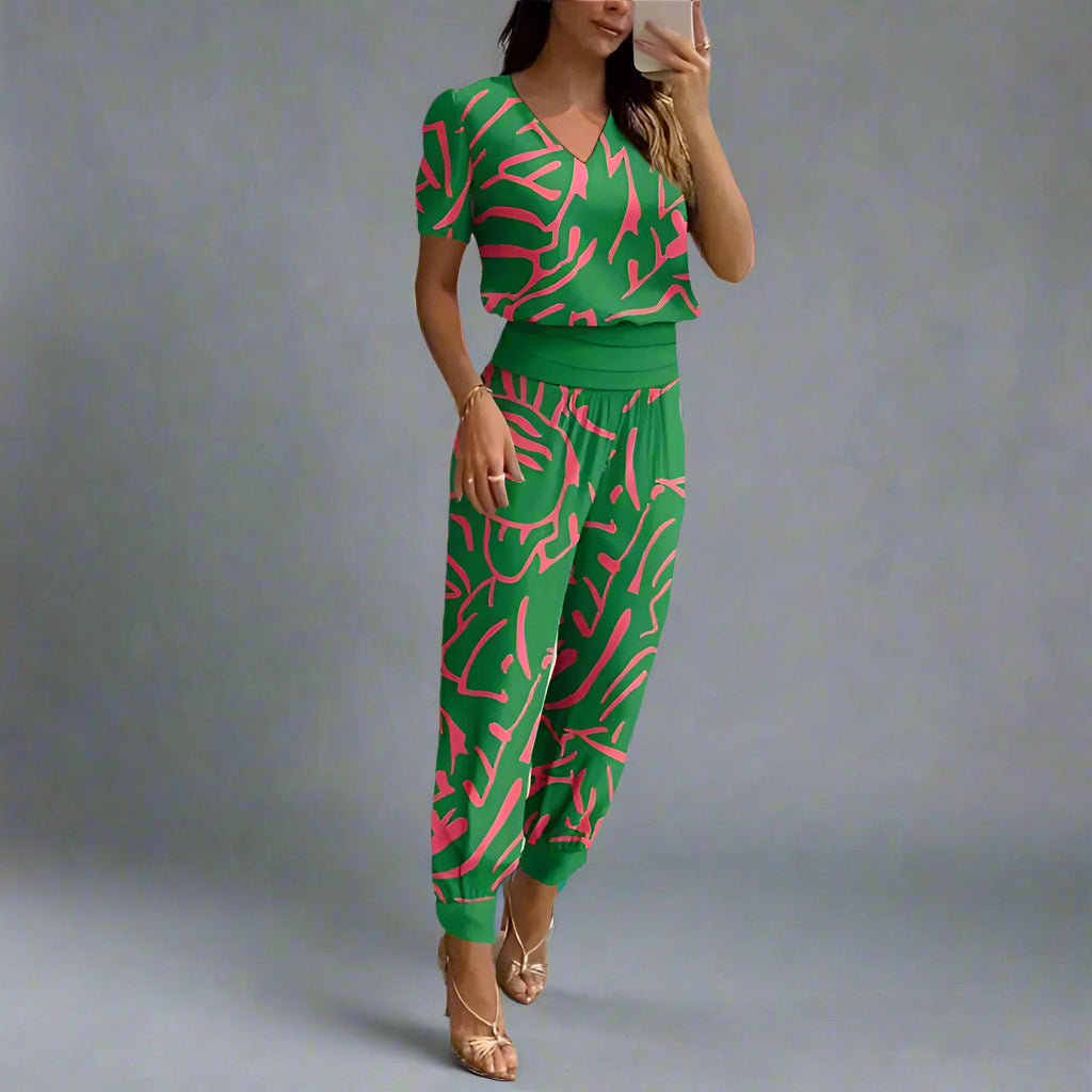 Stilvoller bedruckter schicker Jumpsuit für Frauen