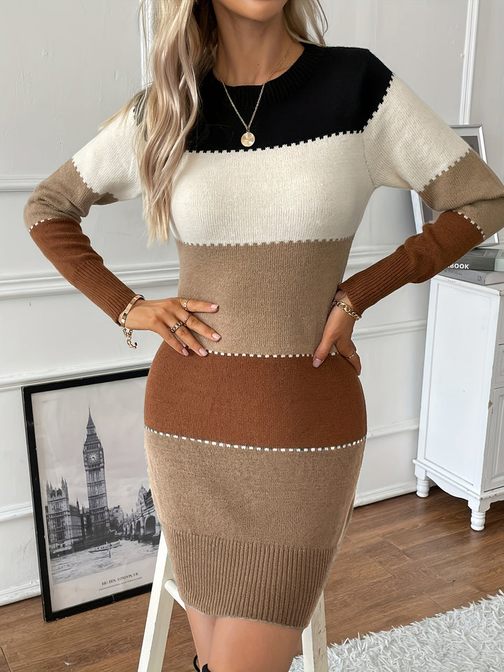 Adielheid | Damen Farbblock-Kleid
