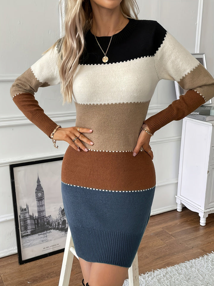 Adielheid | Damen Farbblock-Kleid