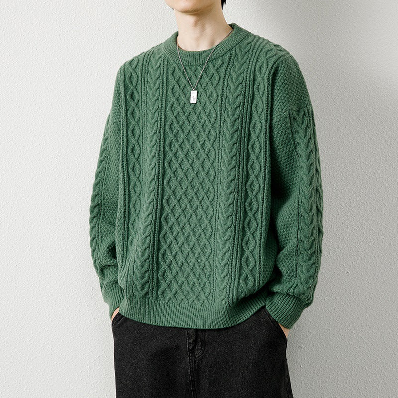 Strickpullover mit Zopfmuster für Herren