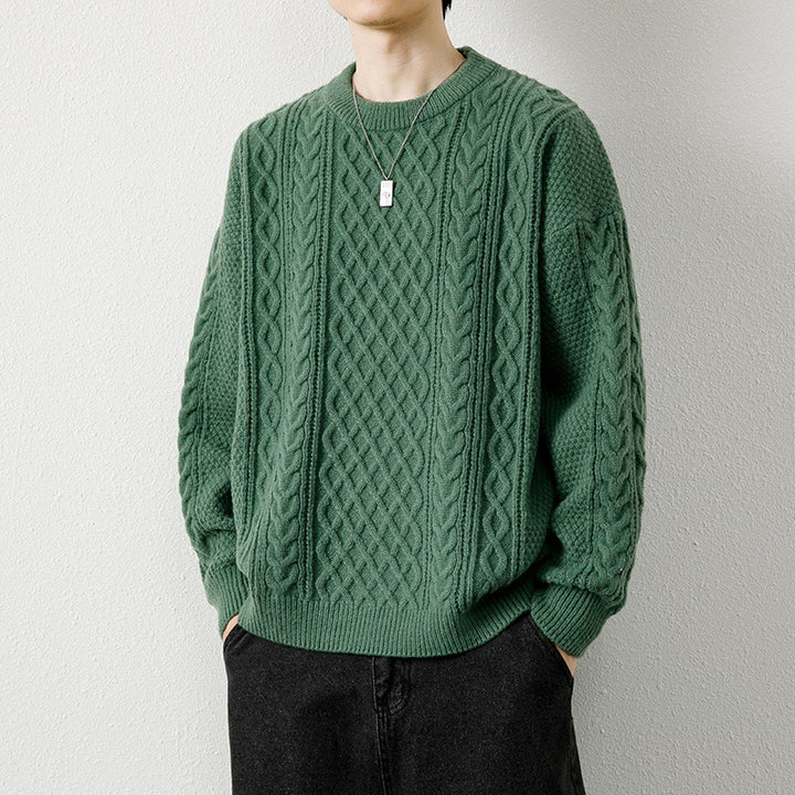 Strickpullover mit Zopfmuster für Herren