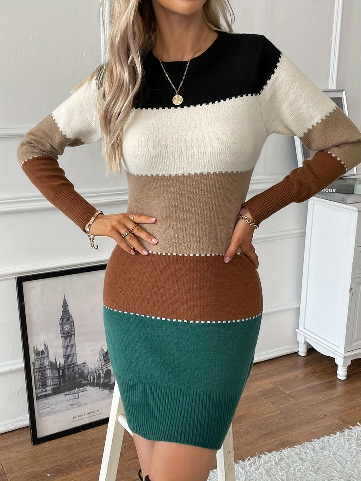 Adielheid | Damen Farbblock-Kleid
